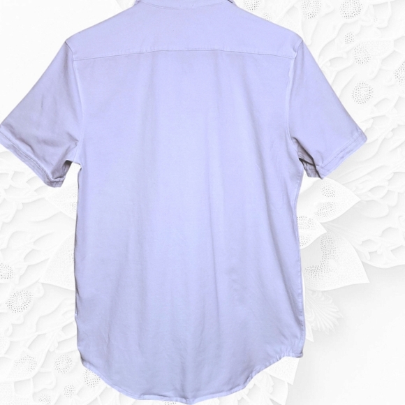 Swet Tailor White Polished Short Sleeve Collared Button Up Shirt - Picture 4 of 6